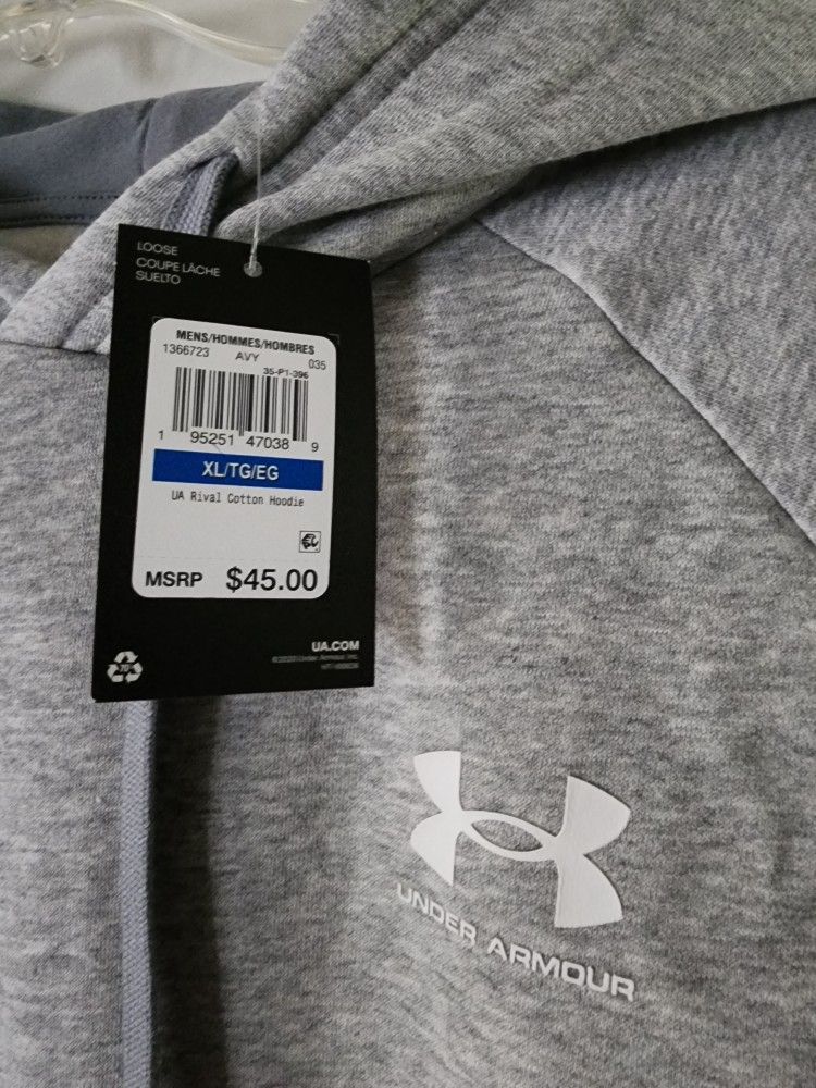 Under Armour Men's UA Rival Fleece Cotton Hoodie Pullover 1366723