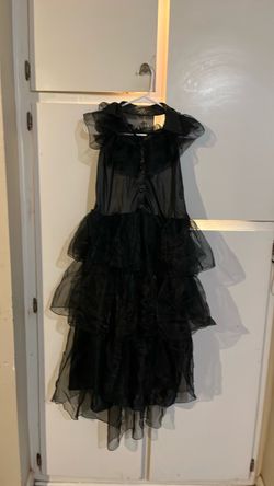Wednesday cosplay Gothic long organza dress Halloween costume
