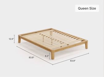 Queen Size Bamboo Platform Bed Frame