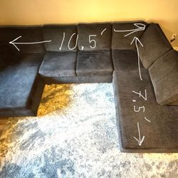 Large Black Sectional