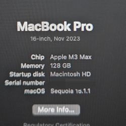 M3 Max 128GB RAM 2TB SSD Macbook Pro 16