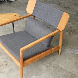 Teak Chair w/cushions & Teak Side Table