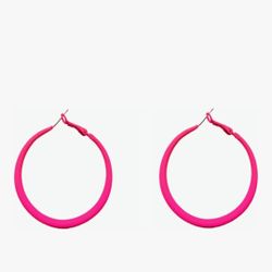 Retro 80s Matte Neon Hoop Earrings