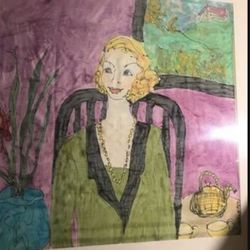 40x40 ORIGINAL WATERCOLORS ON SILK PAINTING 