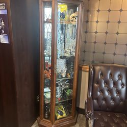 Walnut/glass display case
