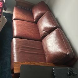 Mission Leather Couch 