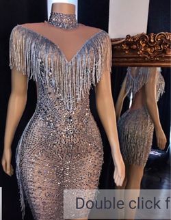 Silver rhinestone dress