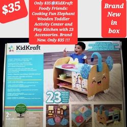 $35🌸Play Kitchen. KidKraft Cooking Fun Elephant WoodenToddler Activity Center. Only $35 !!!