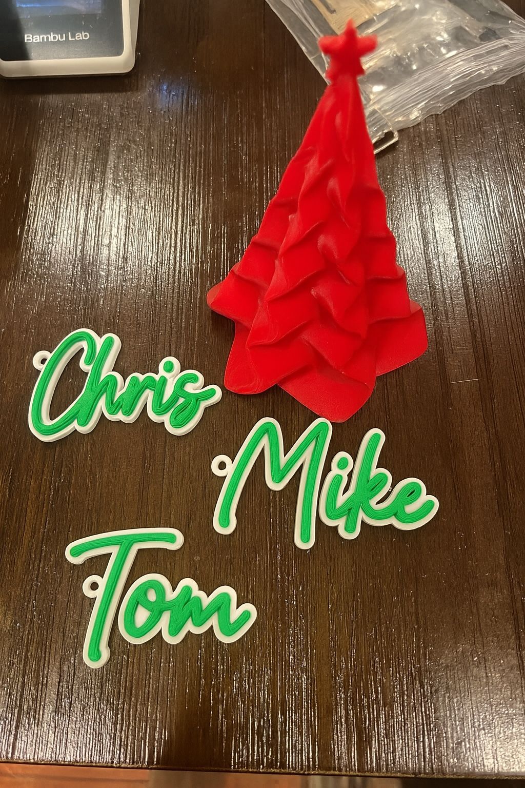 custom 3D-printed name ornament 