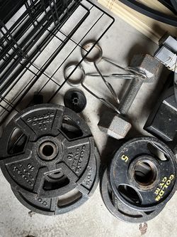 Weight bench, weights, and bars!