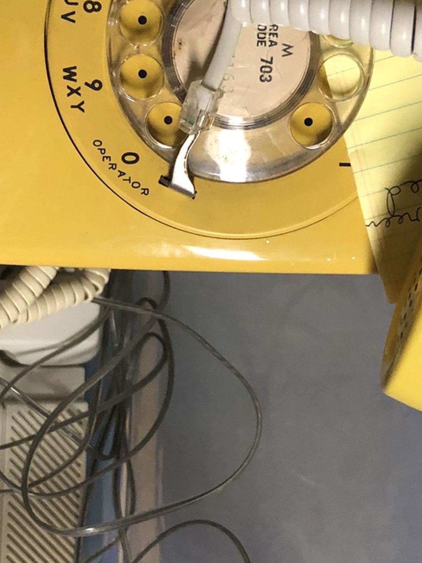 Vintage Phones - Yellow Wall Phone - Tan Tabletop Phone