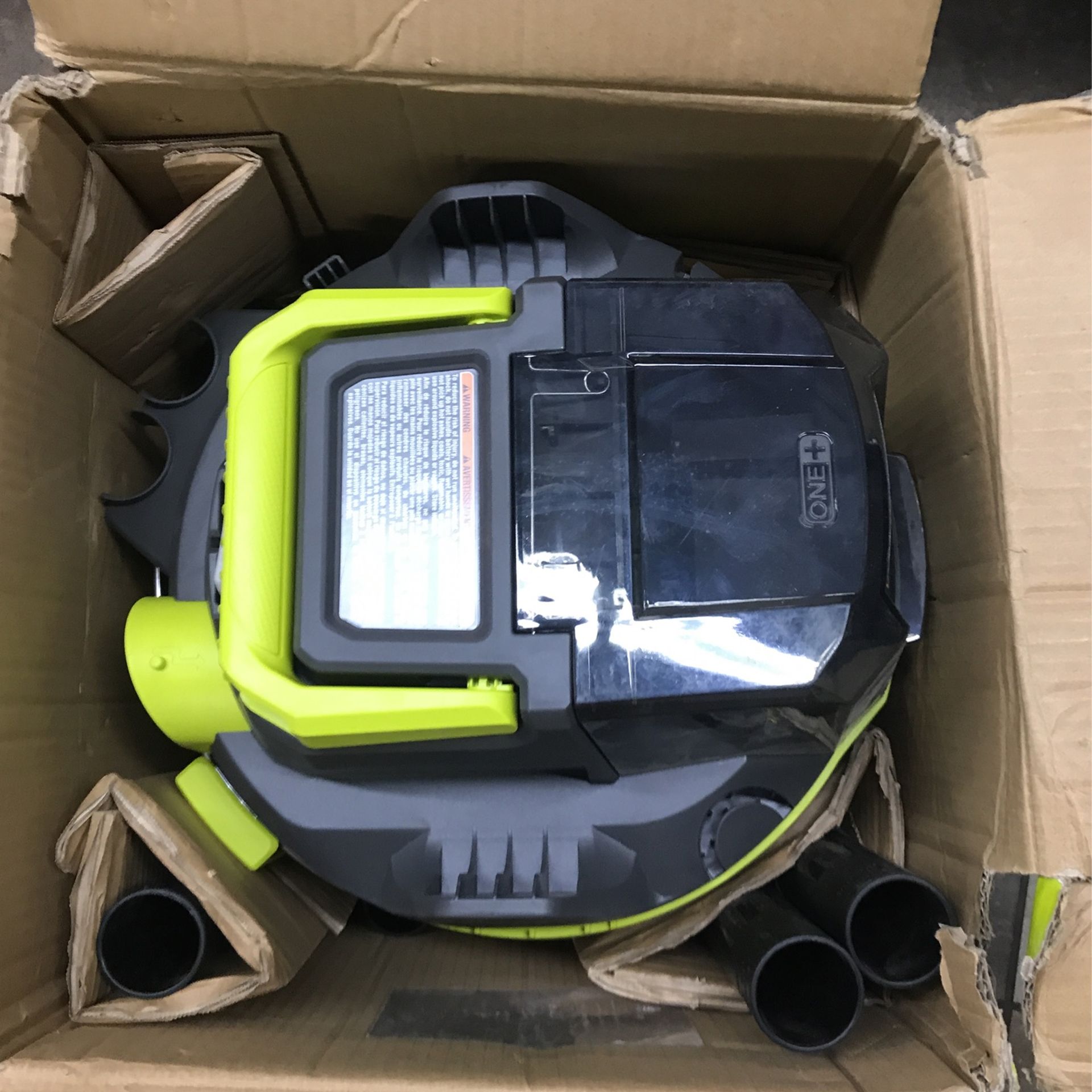 RYOBI 18V ONE+ Cordless 4.75 Gallon Wet/Dry Vacuum (Tool Only) with Hose, Crevice Tool, Floor Nozzle, and Extension Wands