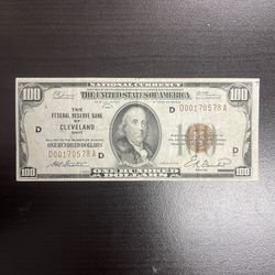 1929 $100 Cleveland Ohio Federal Reserve Note