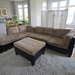 Sectional "L" Shape Coach With Ottman