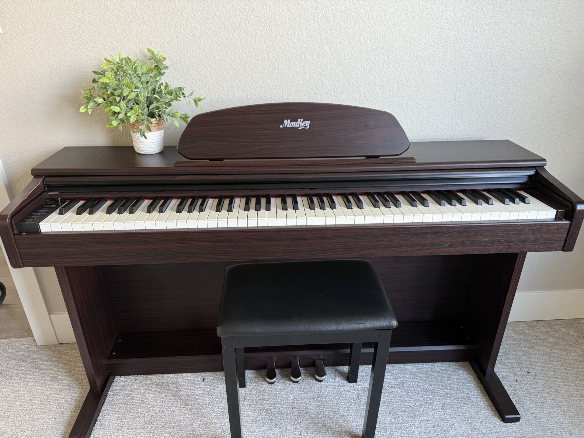 Keyboard Piano 88 Key Weighted, Moukey Digital Piano Electric Keyboard with Stand & Bench for Beginner,MDP-550