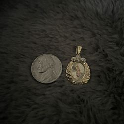 14k Tri-Color Virgin Mary Pendant