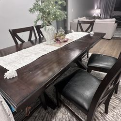 7 Piece Dining Room Table Set With Extension 