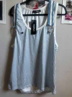 INCERUN Striped Tank Top with Suspenders