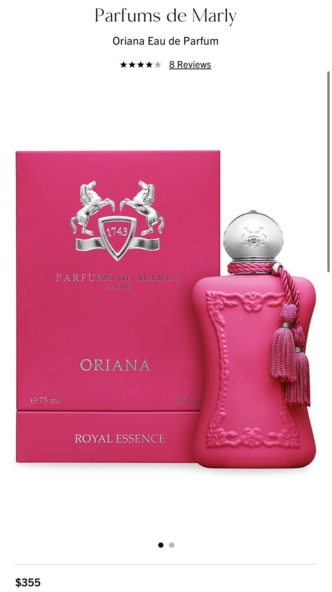 ORIANA, Parfums de Marly, 75ml, Original & Authentic. Brand New & Sealed in Retail 