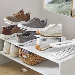 Six plastic shoe organizers $15 firm
