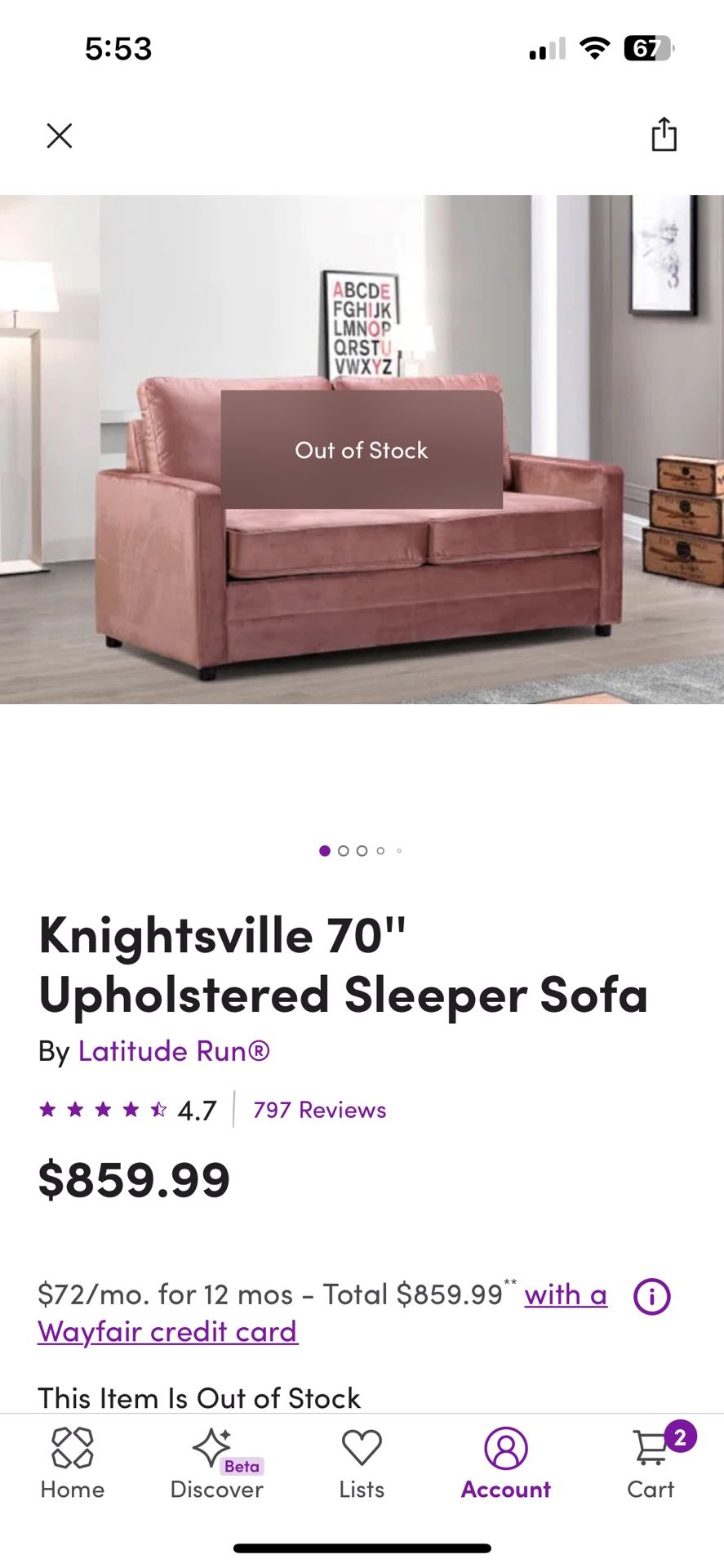Pink Sleeper Sofa