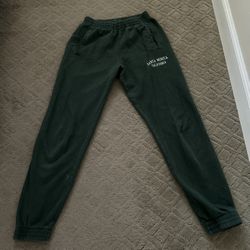 Brandy Melville John Galt woman sweat pants No size Green sweatpants featuring“Santa Monica, California” graphic, elastic waistband, side pockets, cot