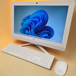 HP 20” PC AIO Desktop / Windows 11 / HDD 1TB / RAM 8GB / WiFi AC / Camera / Bluetooth / Keyboard & mice