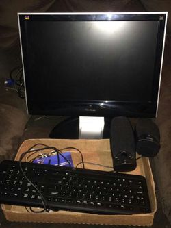 Cpu monitor, speakers, keyboard