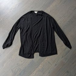 H&M Basic Open Front Cardigan - Black, XS
