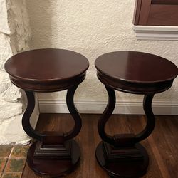 Round End Tables - Matching Wood Set