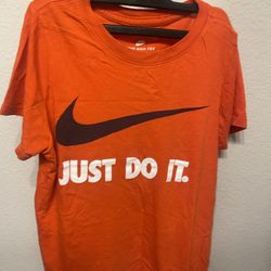 Nike Logo Orange Swoosh Kids Tshirt, Youth XS