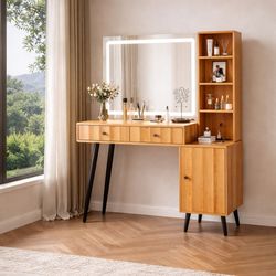 Brand new vanity with light up mirror and drawers