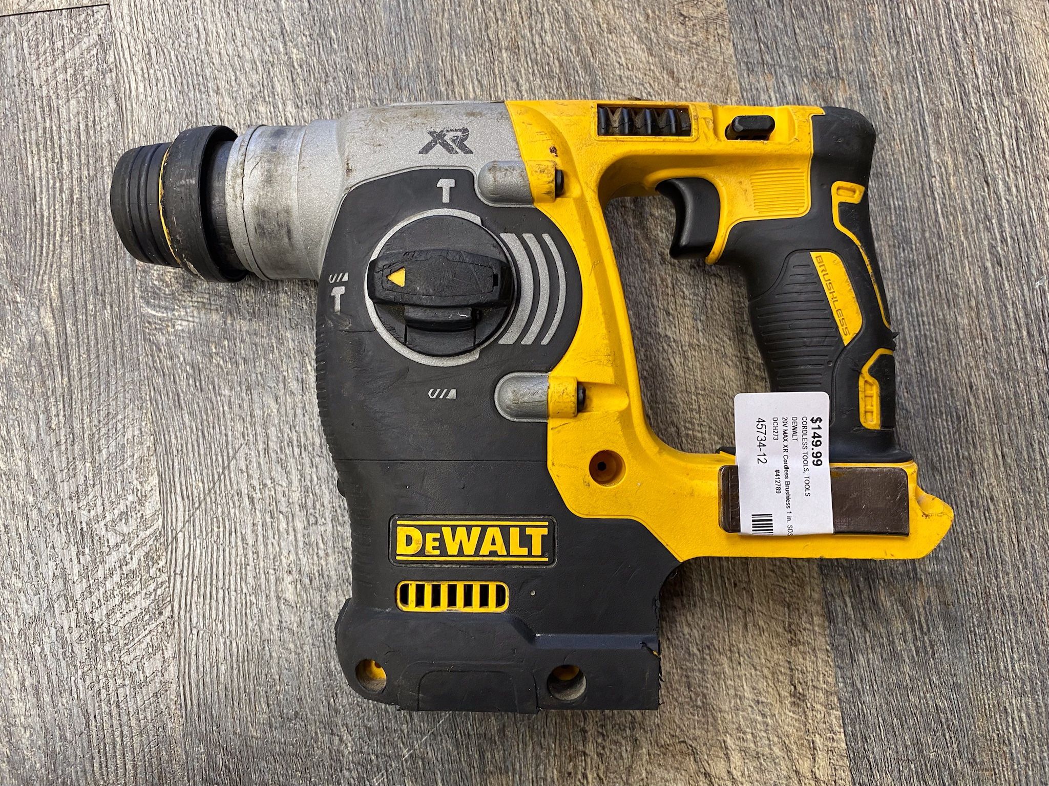 DEWALT DCH273 20V MAX XR Cordless Brushless 1" Rotary Hammer Drill