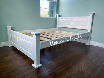 Queen Solid Wood Bed Frame $400