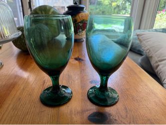 Vintage green wine glasses