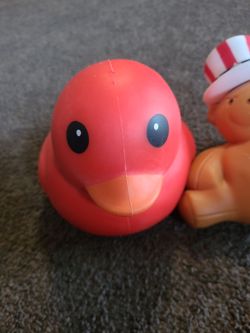 Sunny Days squeeezy Large red duck & patriotic Bear