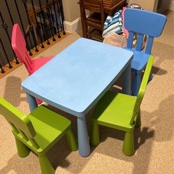 IKEA MAMMUT -Kids table And Chairs