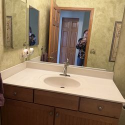 49x22 Vanity Top and Brushed Nickel Faucet