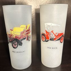 1960s Mid-Century Modern Libbey Antique Car Glasses