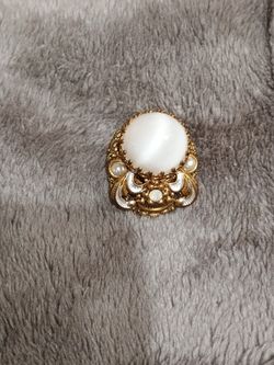 W/ Germany Ivory And Gold Pin ,/ Broach 