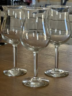 Vintage Tall Luminarc Hurricane Glasses - Set Of 3