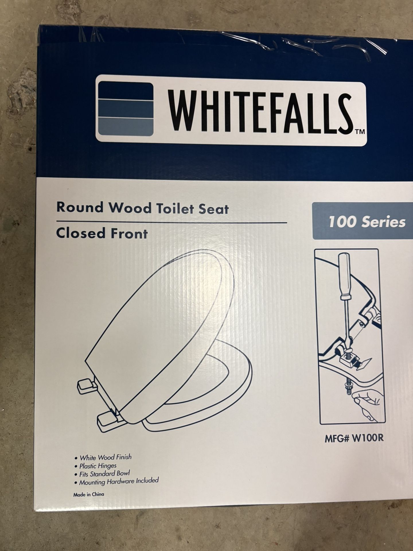 Whitefalls 100 Series round wood toilet seat
