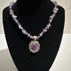 Vintage Carolyn Pollock Sterling Amethyst Necklace