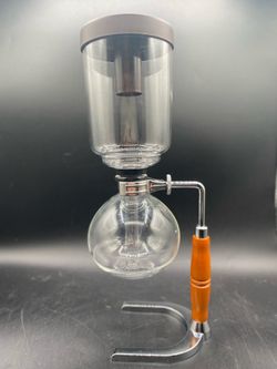 Tabletop Siphon Coffee Maker 5-Cup 16oz Clear with Alcohol Burner