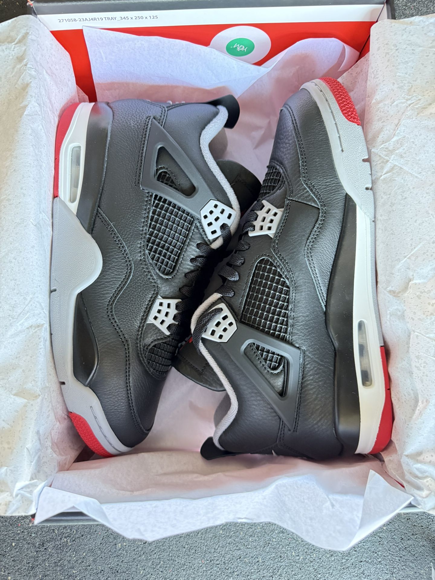 Nike Jordan 4 IV Bred Reimagined Sz 10