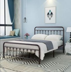 Bronze queen metal bed frame