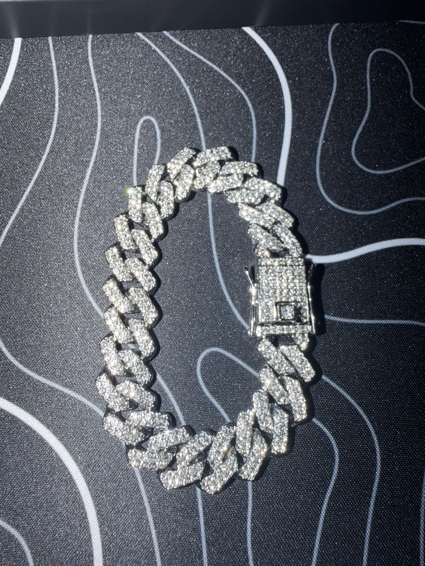 Moissanite Cuban Bracelet. Shines Way Better In Person Camera Not Picking It Up