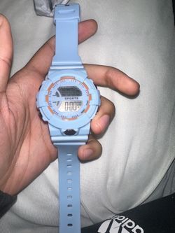 Baby blue digital watch