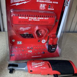 M12 FUEL 12-Volt Lithium-Ion Brushless Cordless High Speed 3/8 in. Ratchet 
battery and charger