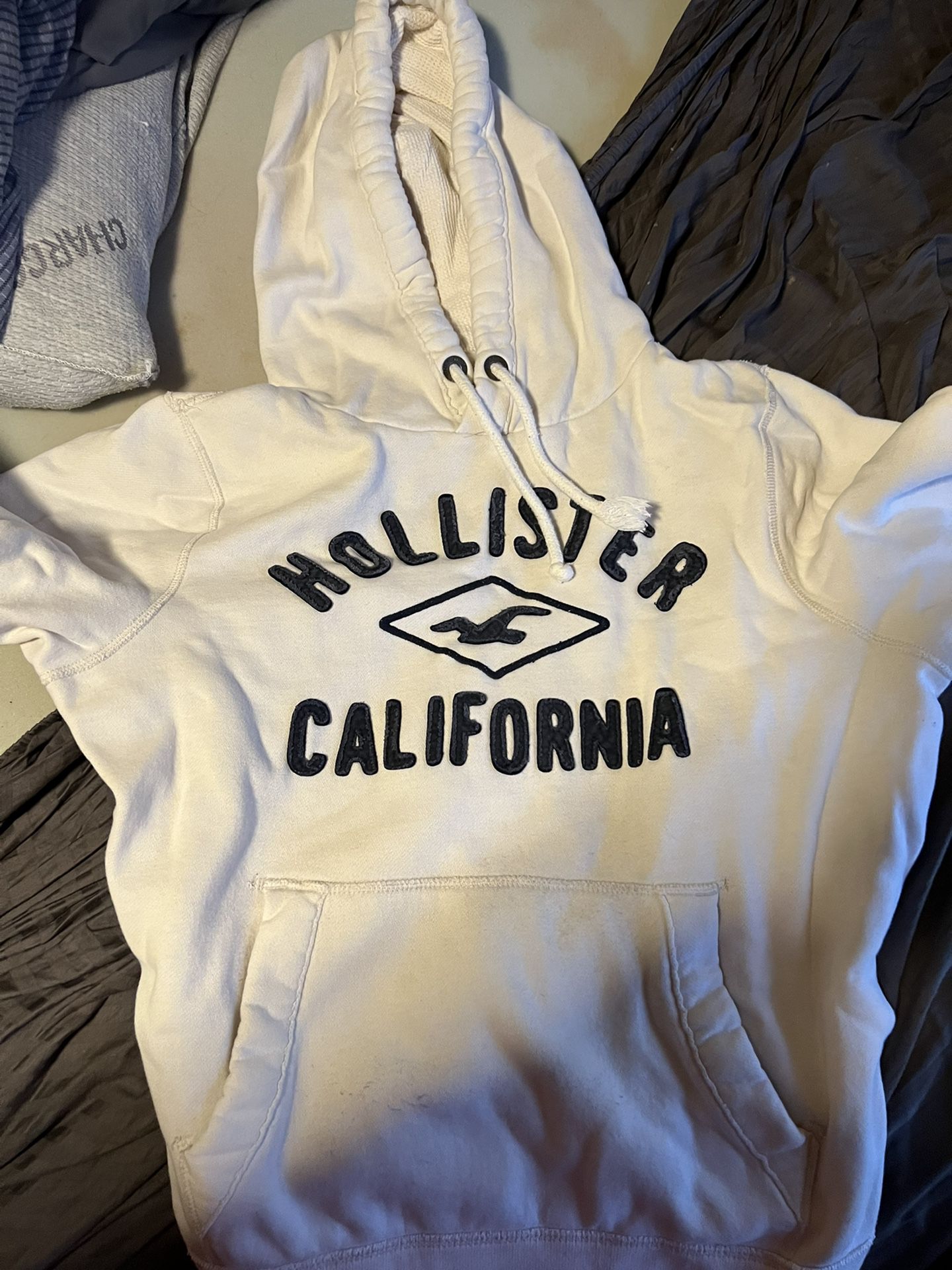 Hollister Pullover White Hoodie XL